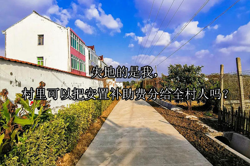 1723775271-失地的是我,村里可以把安置补助费分给全村人吗?